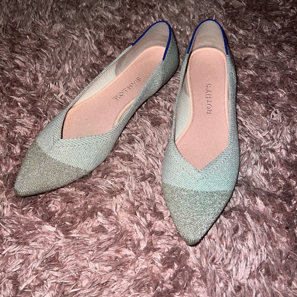 Rothy's the Point Diamond Metallic Flats - Picture 2 of 9